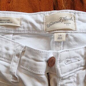 Universal Thread Goods Co. High rise flare ankle white jeans